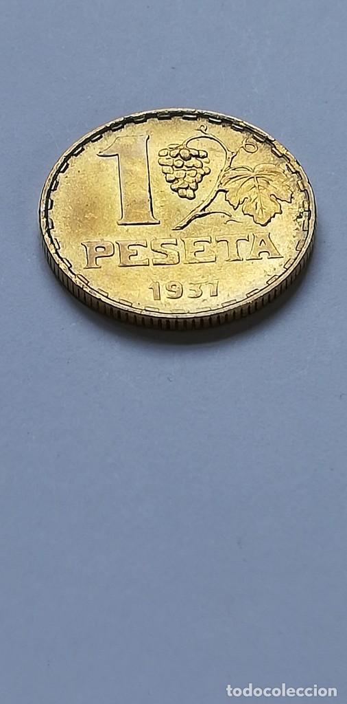 Monedas Rep&uacute;blica: MONEDA 1 PESETA 1937 - Foto 2