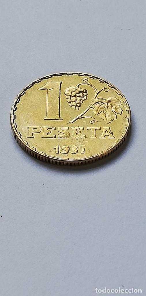 Monedas Rep&uacute;blica: MONEDA 1 PESETA 1937 - Foto 2