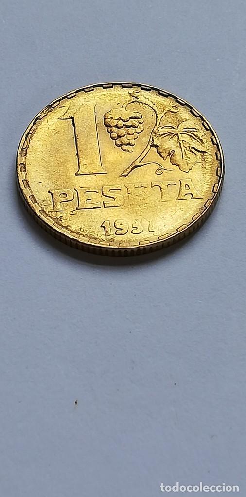 Monedas Rep&uacute;blica: MONEDA 1 PESETA 1937 - Foto 2