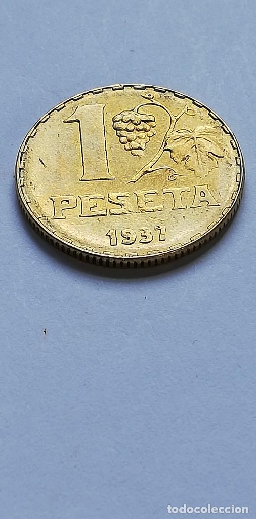 Monedas Rep&uacute;blica: MONEDA 1 PESETA 1937 - Foto 2