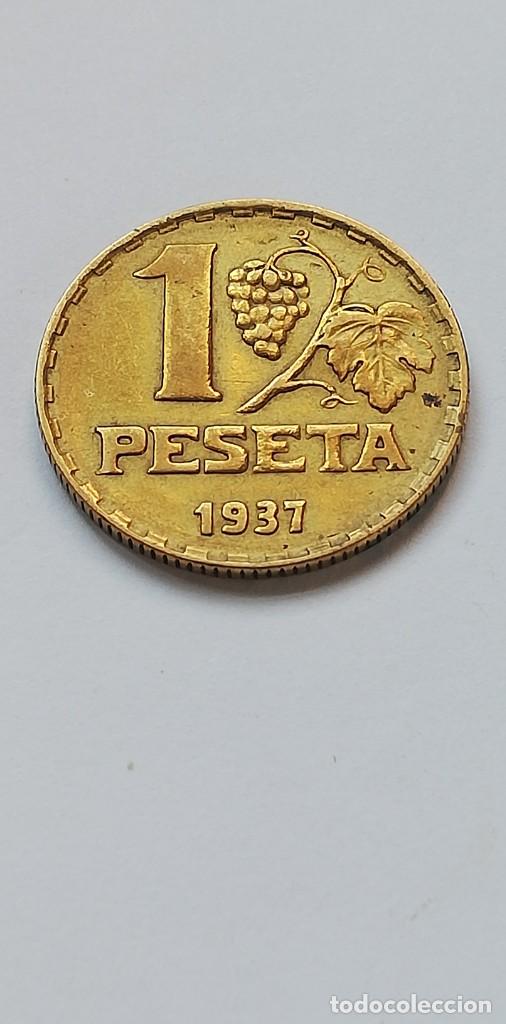 Monedas Rep&uacute;blica: MONEDA 1 PESETA 1937 - Foto 2