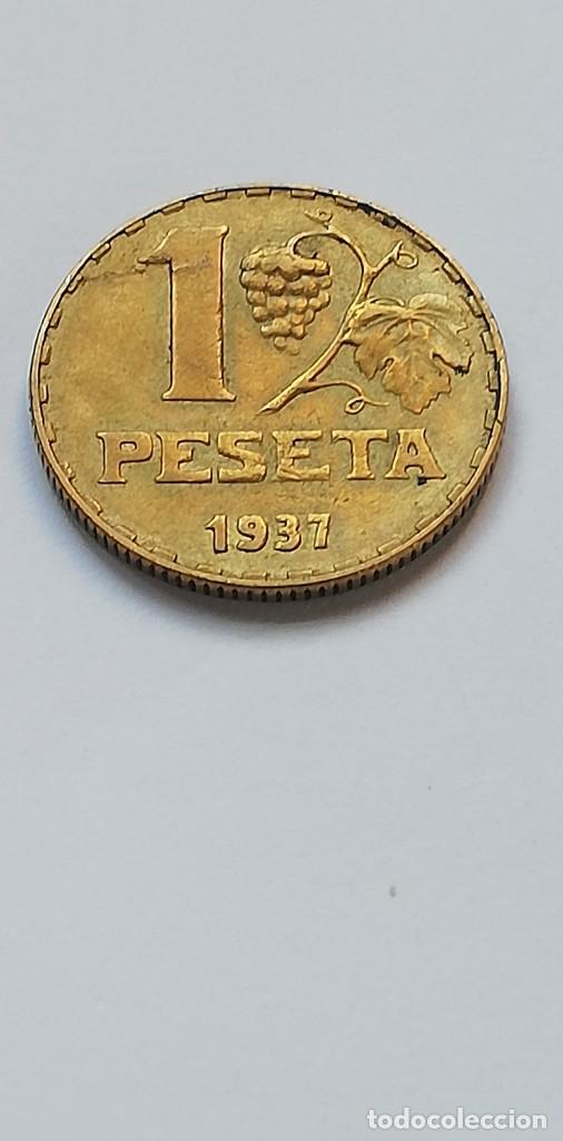 Monedas Rep&uacute;blica: MONEDA 1 PESETA 1937 - Foto 2