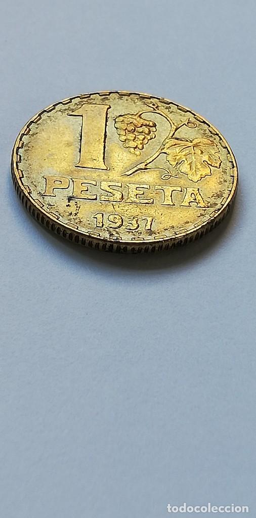 Monedas Rep&uacute;blica: MONEDA 1 PESETA 1937 - Foto 2