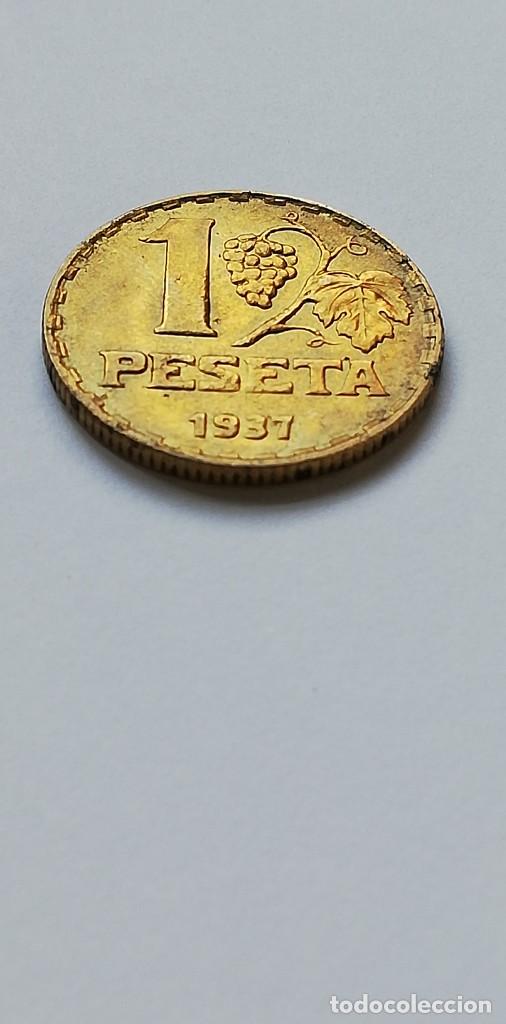 Monedas Rep&uacute;blica: MONEDA 1 PESETA 1937 - Foto 2
