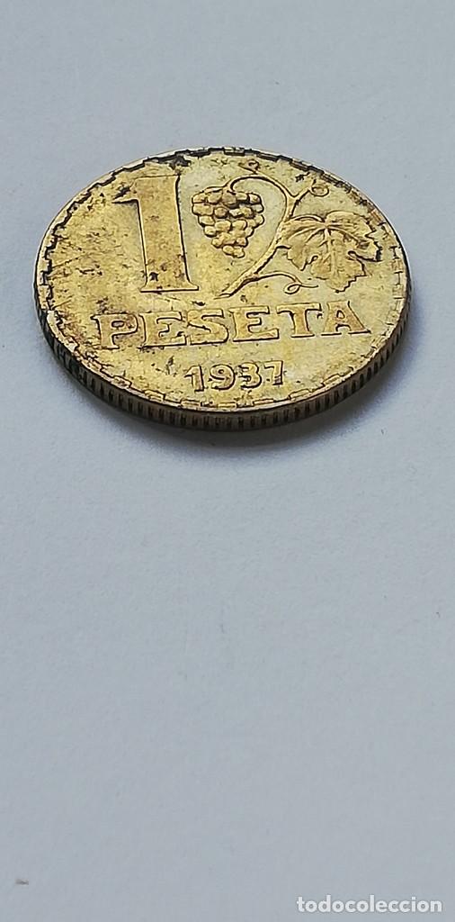 Monedas Rep&uacute;blica: MONEDA 1 PESETA 1937 - Foto 2