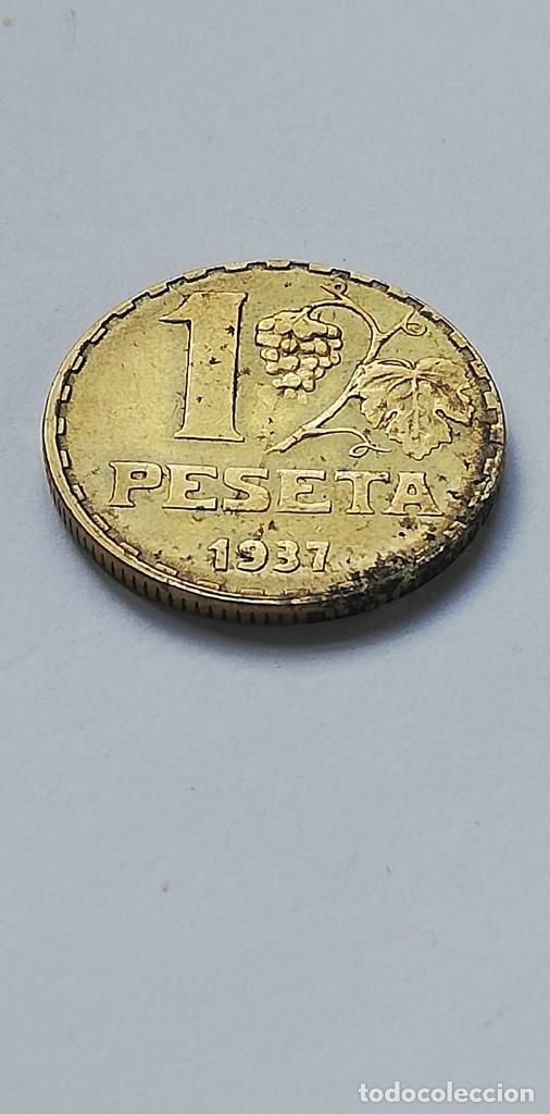 Monedas Rep&uacute;blica: MONEDA 1 PESETA 1937 - Foto 2