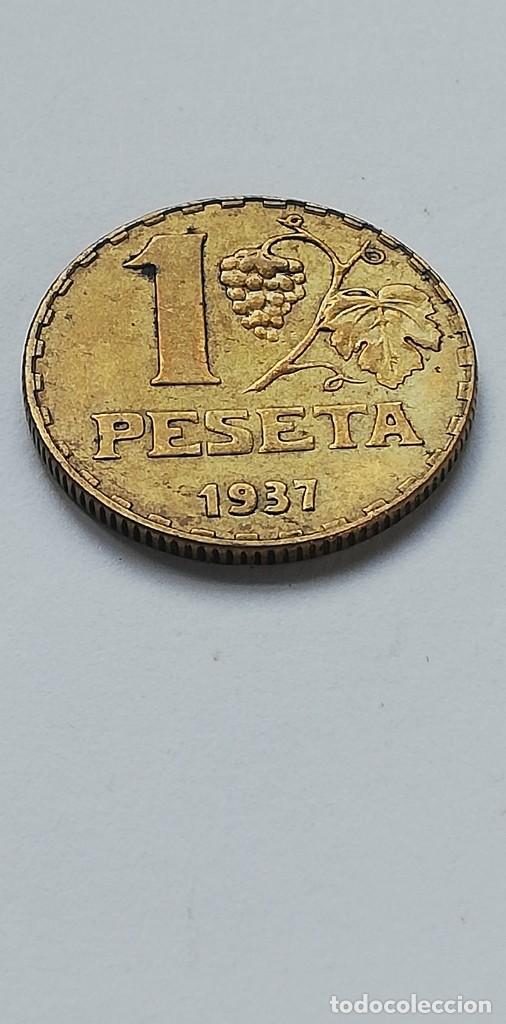 Monedas Rep&uacute;blica: MONEDA 1 PESETA 1937 - Foto 2
