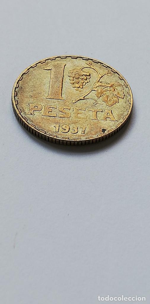 Monedas Rep&uacute;blica: MONEDA 1 PESETA 1937 - Foto 2