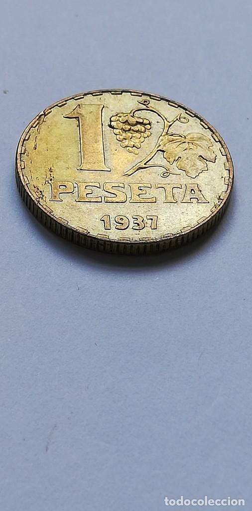 Monedas Rep&uacute;blica: MONEDA 1 PESETA 1937 - Foto 2