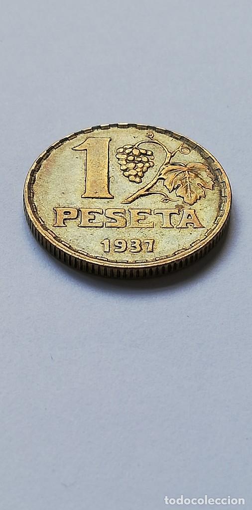 Monedas Rep&uacute;blica: MONEDA 1 PESETA 1937 - Foto 2