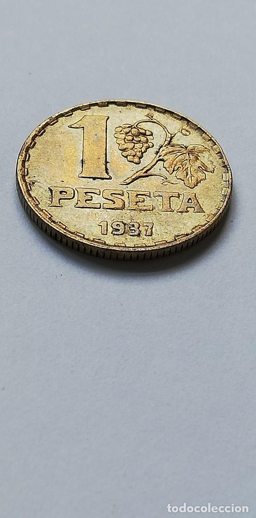 Monedas Rep&uacute;blica: MONEDA 1 PESETA 1937 - Foto 2