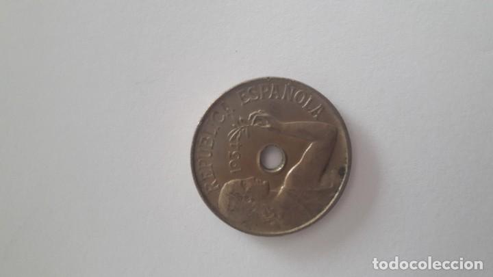 Monedas Rep&uacute;blica: 25 c&eacute;ntimos 1935 - Foto 1