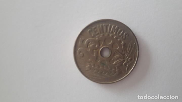 Monedas Rep&uacute;blica: 25 c&eacute;ntimos 1935 - Foto 2