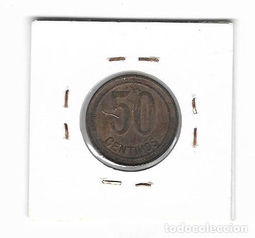 Monedas Rep&uacute;blica: 50 centimos de la Rep&uacute;blica 1937 - Foto 2
