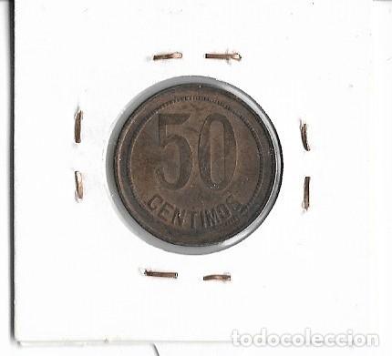 Monedas Rep&uacute;blica: Republica 1937 50 centimos - Foto 2
