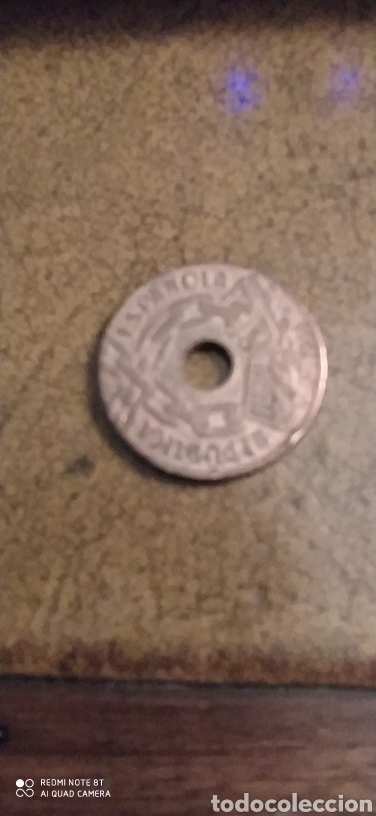 Monedas Rep&uacute;blica: 25 c&eacute;ntimos 1938 - Foto 2