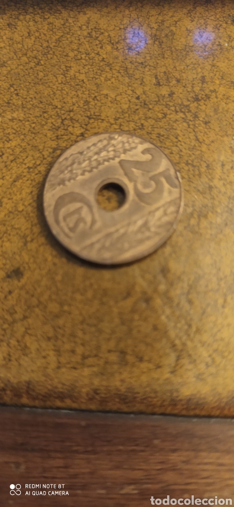 Monedas Rep&uacute;blica: 25 c&eacute;ntimos 1938 - Foto 1