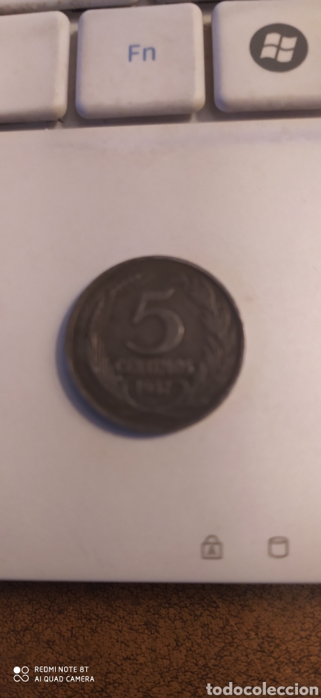 Monedas Rep&uacute;blica: 5 c&eacute;ntimos - Foto 1