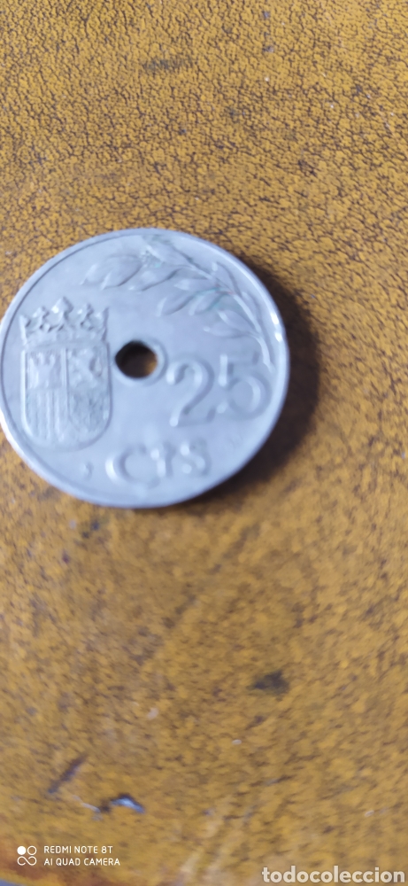 Monedas Rep&uacute;blica: 25 c&eacute;ntimos 1937 - Foto 2