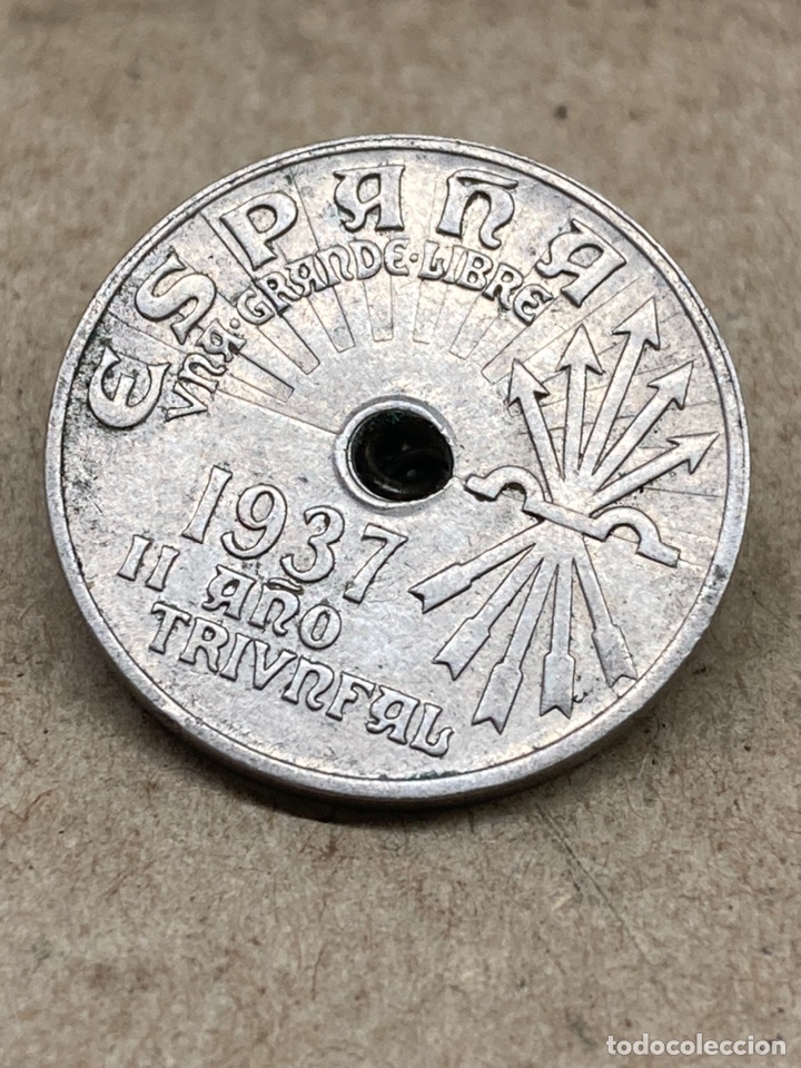 Monedas Rep&uacute;blica: Moneda 25centimos 1937 - Foto 1