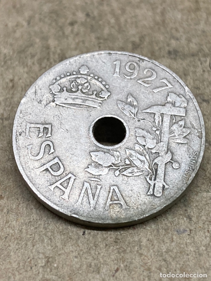 Monedas Rep&uacute;blica: Moneda 25 c&eacute;ntimos 1927 - Foto 2