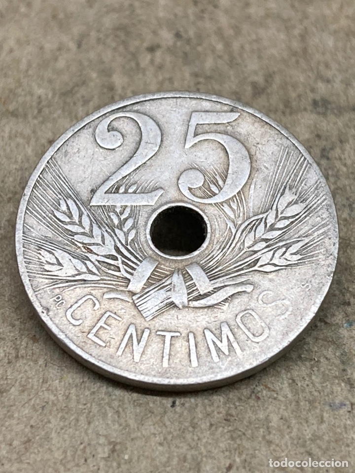 Monedas Rep&uacute;blica: Moneda 25 c&eacute;ntimos 1927 - Foto 1