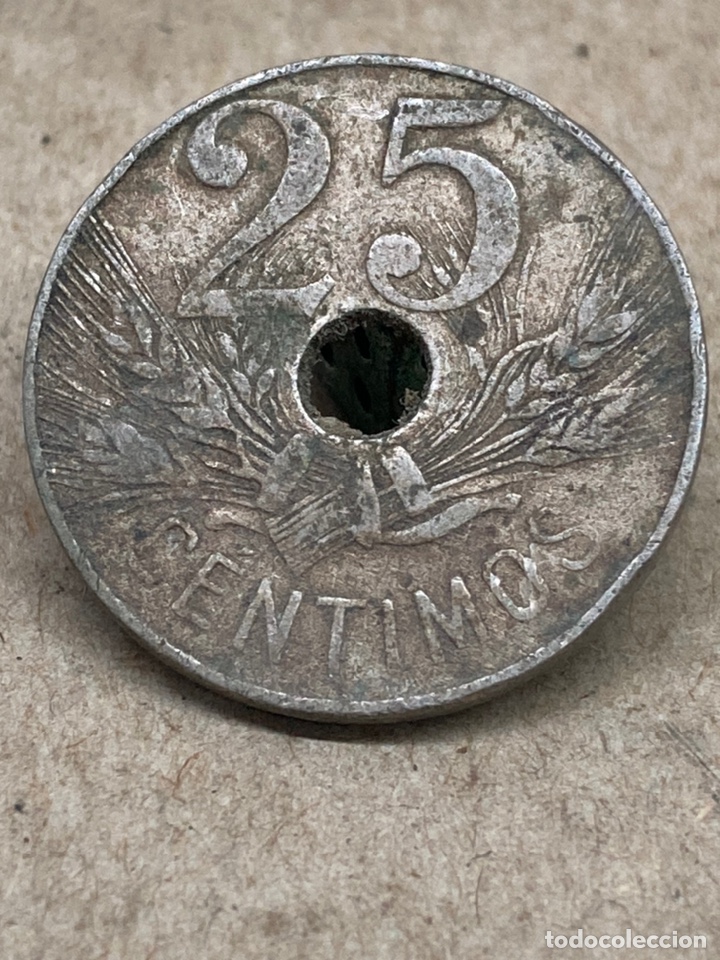 Monedas Rep&uacute;blica: Moneda 1927 25centimos - Foto 1