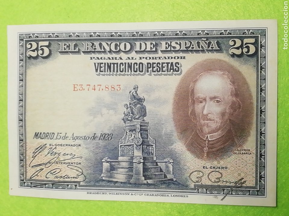 Billete de 25 pesetas de 15 de agosto 1928. ban - Vendido en Subasta