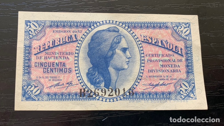 Monedas Rep&uacute;blica: Billete 50 c&eacute;ntimos republica - Foto 1