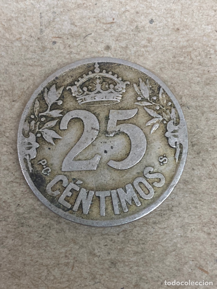 Monedas Rep&uacute;blica: Moneda de veinticinco c&eacute;ntimos 1925 - Foto 1
