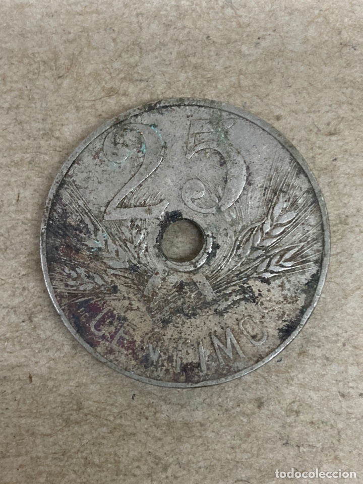 Monedas Rep&uacute;blica: Moneda de veinticinco c&eacute;ntimos 1927 - Foto 2