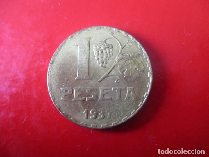 Monedas Rep&uacute;blica: II republica. moneda de 1 pta 1937 - Foto 2