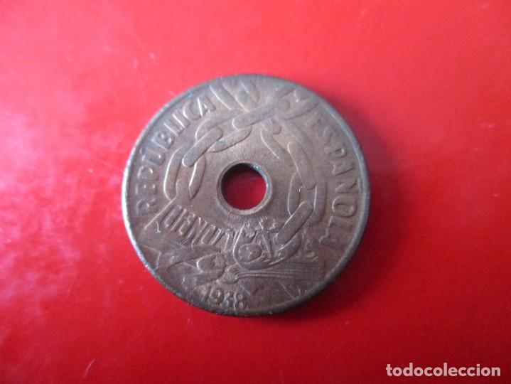 Monedas Rep&uacute;blica: II republica. moneda de 25 centimos. 1938 - Foto 1