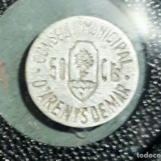 Monedas República: 50 CÉNTIMOS CONSELL MUNICIPAL - CONSEJO MUNICIPAL - ARENYS DE MAR - AUTENTICA