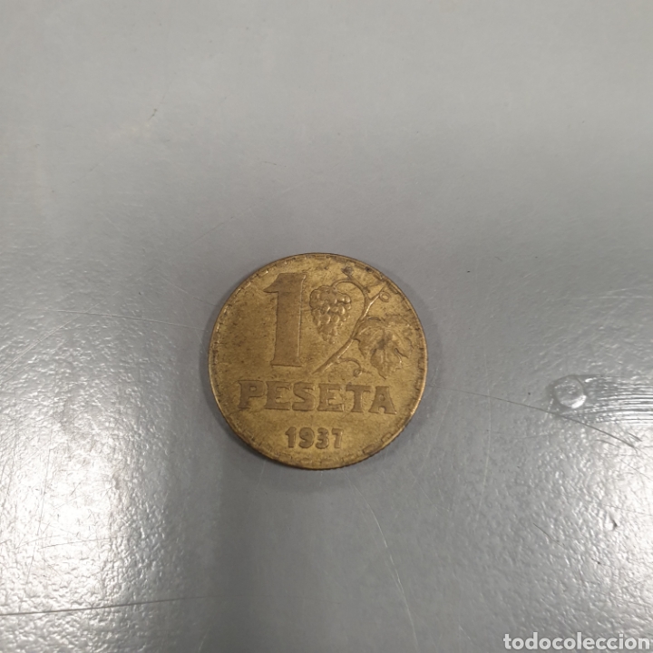 Monedas Rep&uacute;blica: 1 peseta 1937 - Foto 1