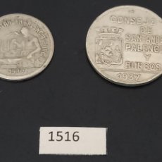 Monedas República: ESPAÑA LOTE 1PESETA Y 50 CENTIMOS 1937, SANTANDER PALENCIA BURGOS. Lote 271828023
