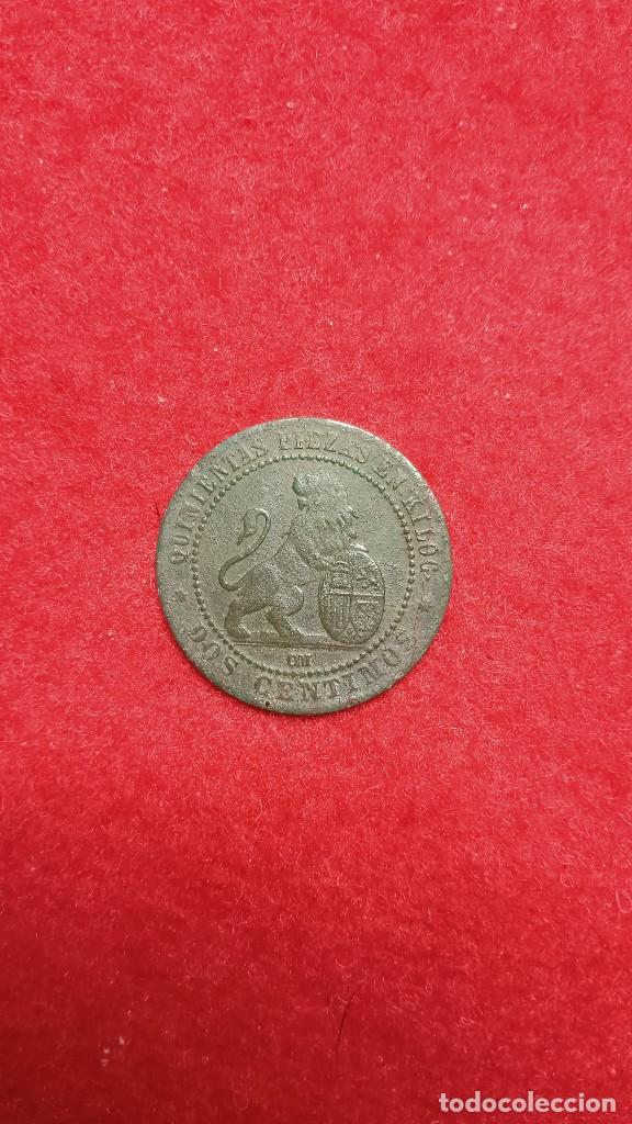 Monedas Rep&uacute;blica: 2 C&eacute;ntimos Gobierno Provisional. - Foto 2