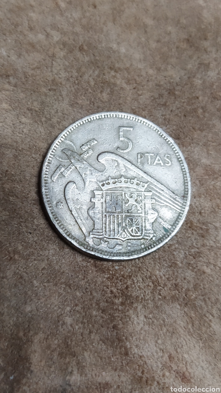 Monedas Rep&uacute;blica: 5 ptas 1957 Espa&ntilde;a - Foto 2