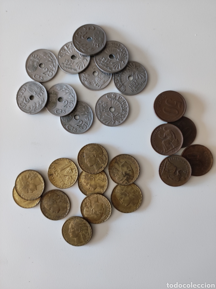 Monedas Rep&uacute;blica: Lote monedas II Rep&uacute;blica. - Foto 1