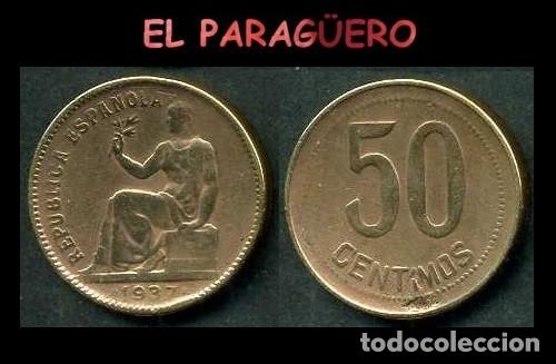 Monedas República: ESPAÑA MONEDA AUTENTICA DE 50 CENTIMOS DE LA 2ª REPUBLICA ESPAÑOLA ( TIO SENTADO ) Nº49 - Foto 1 - 286860088