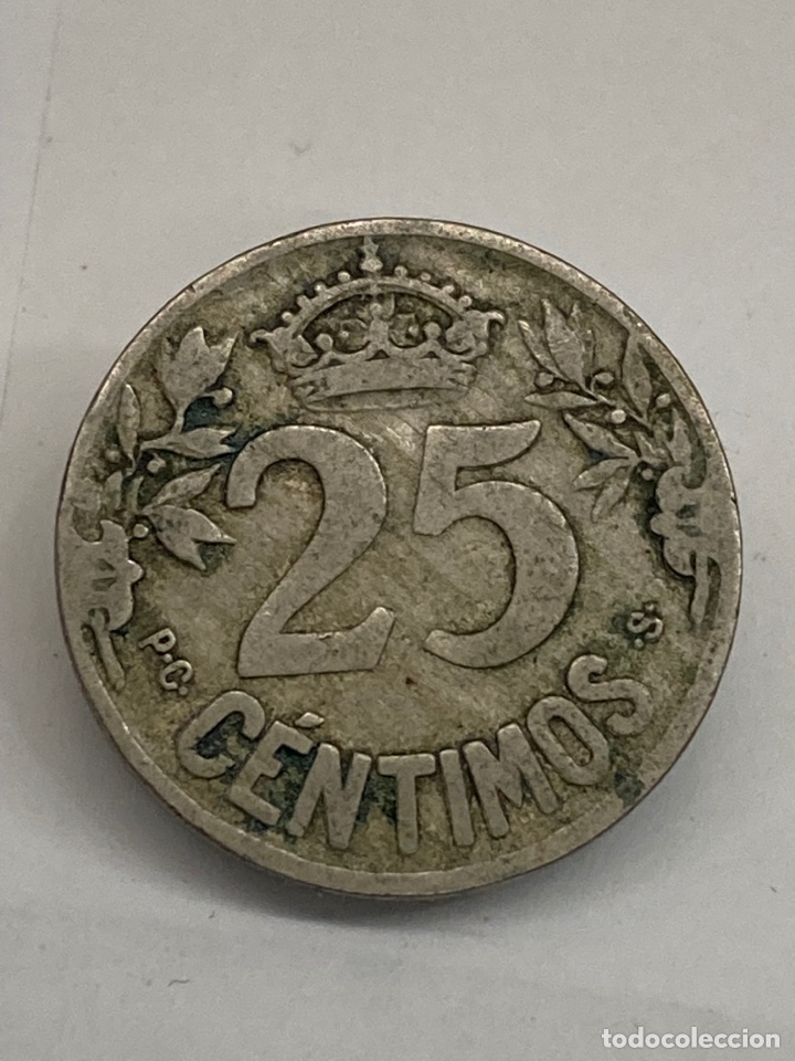 Monedas Rep&uacute;blica: Moneda 25centimos 1925 - Foto 2