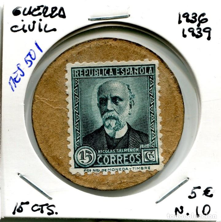 15 CENTIMOS CARTON MONEDA GUERRA CIVIL ( MES501 ) (Numismática - España Modernas y Contemporáneas - República)