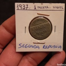 Monedas República: MONEDA DE 1 PESETA 1937 CONSEJO DE SANTANDER BURGOS Y PALENCIA. SEGUNDA REPÚBLICA ESPAÑOLA