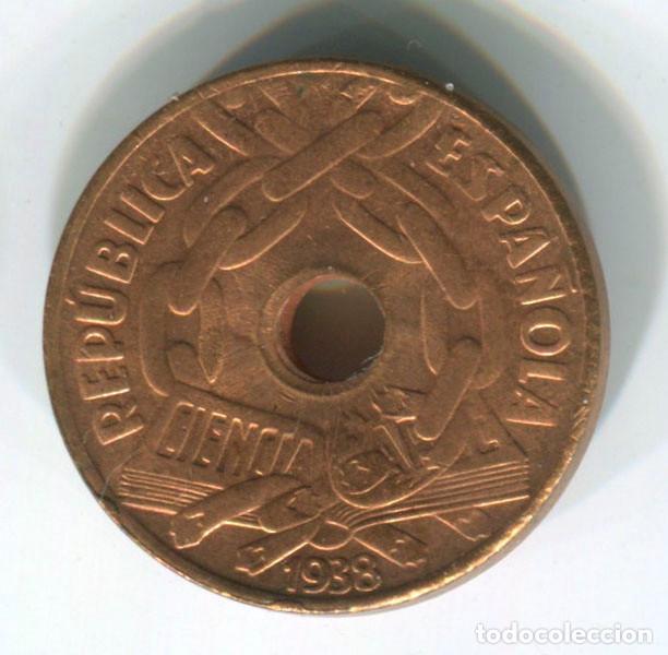 Monedas Rep&uacute;blica: Espa&ntilde;a, 25 c&eacute;ntimos de la Rep&uacute;blica de 1938 - Foto 1