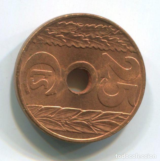 Monedas Rep&uacute;blica: Espa&ntilde;a, 25 c&eacute;ntimos de la Rep&uacute;blica de 1938 - Foto 2