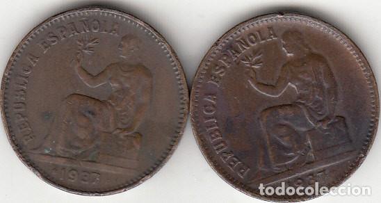 Monedas Rep&uacute;blica: II REPUBLICA: 2 MONEDAS 50 CENTIMOS 1937 - Foto 1