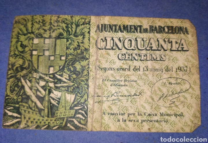 Monedas Rep&uacute;blica: Bitllet any 1937