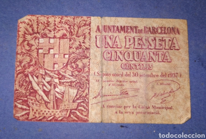 Monedas Rep&uacute;blica: Bitllet 1937