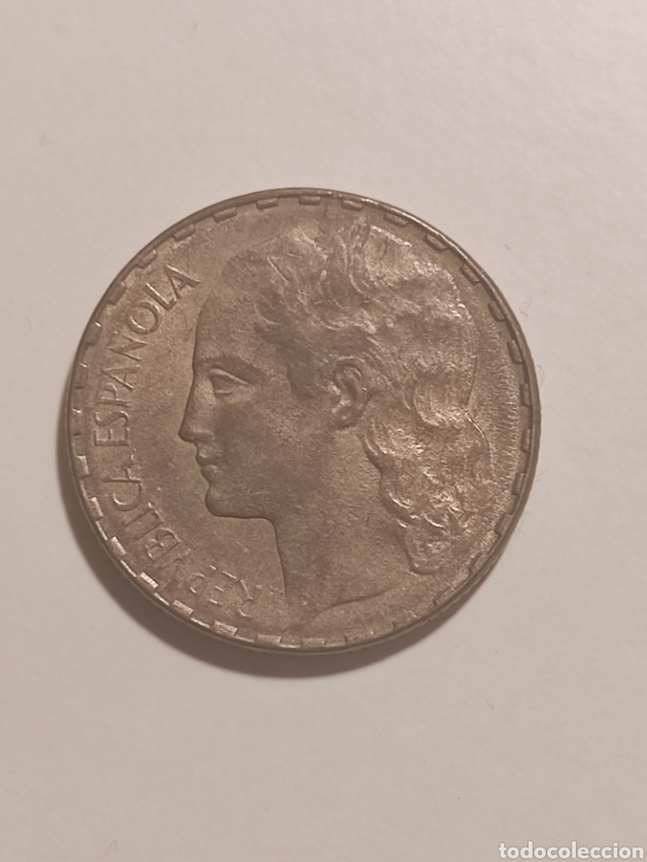 Monedas Rep&uacute;blica: Moneda 1 peseta 1937 - Foto 2