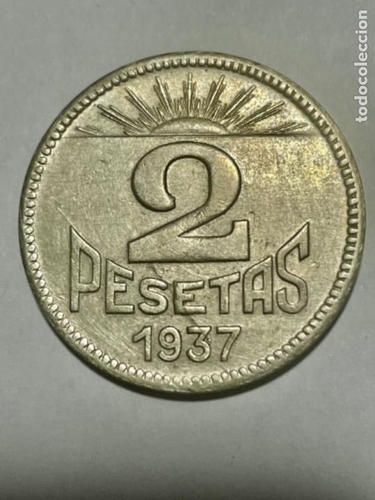 Monedas Rep&uacute;blica: 2 1937 ASTURIAS Y LEON - Foto 2